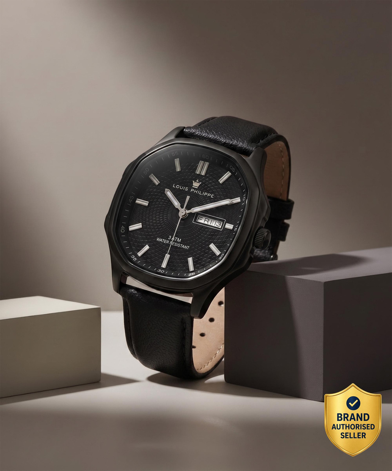 Image of Louis Philippe Day-Date Black Dial Analog Watch Analog Watch - For Men