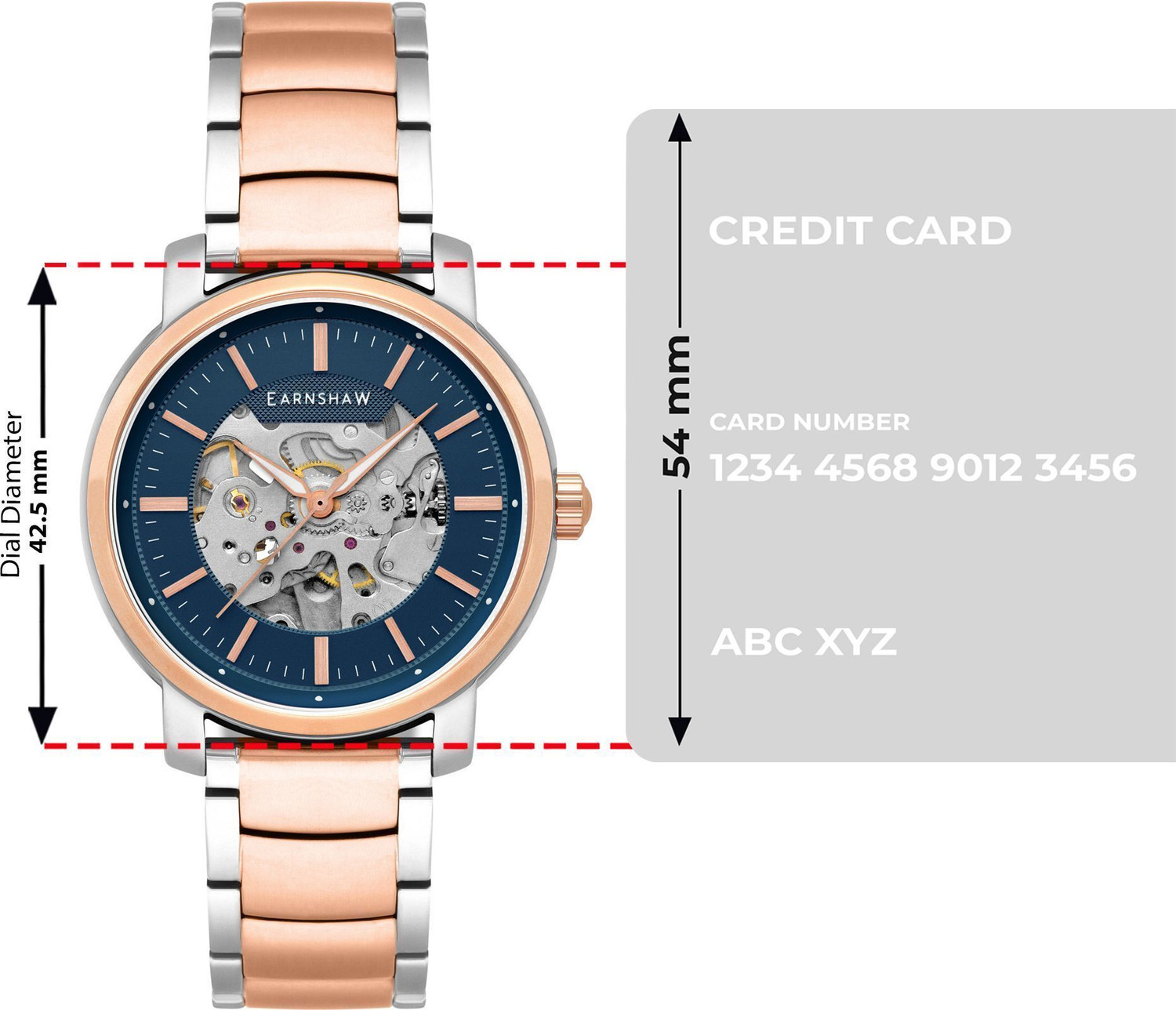 Image of Earnshaw ES-8297-33 New Holland Skeleton Automatic Analog Watch - For Men