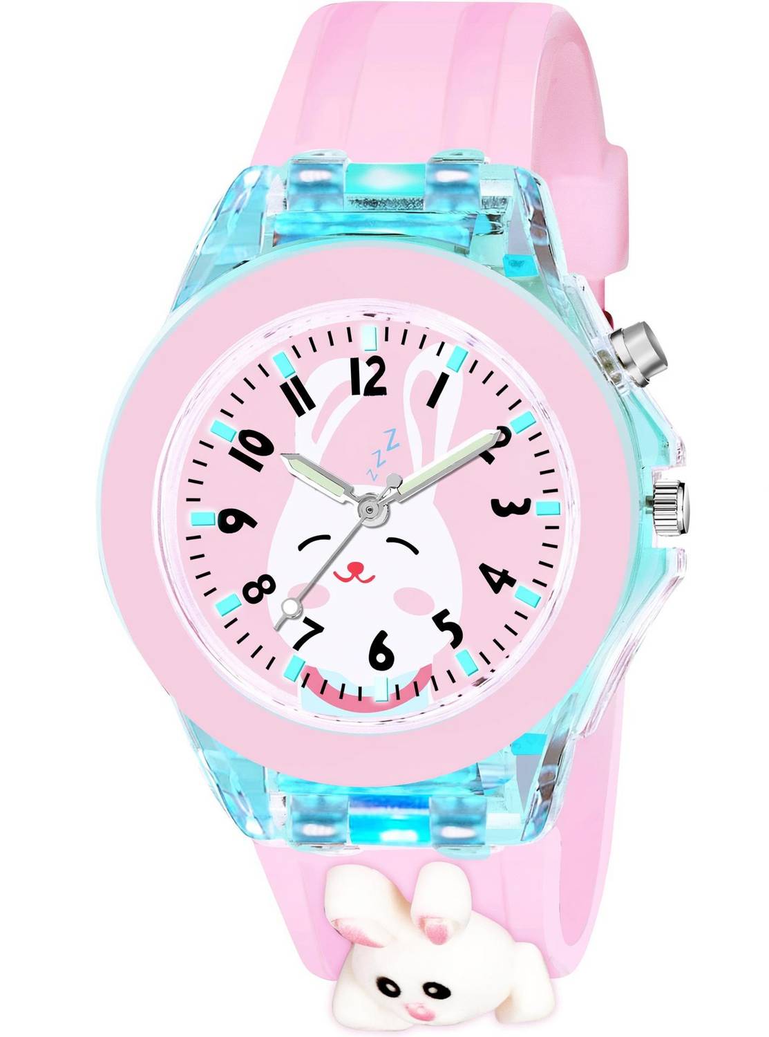 CERO Kids Rebit Chiid Multicolor Lights 3D Cute Cartoon Multi Function Rubber Strap Kidd's Boys Analog Watch  - For Girls