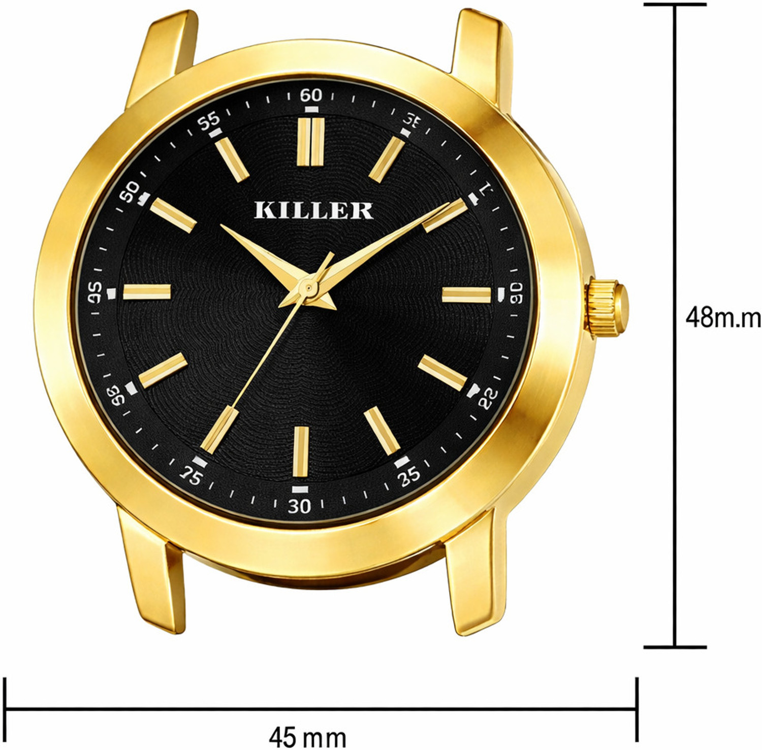 Image of KILLER Timeless Gold Elegance with Bold Black Dial & Premium Silicone Strap Analog Watch - For Men KLR-GR008-BLK-BLK