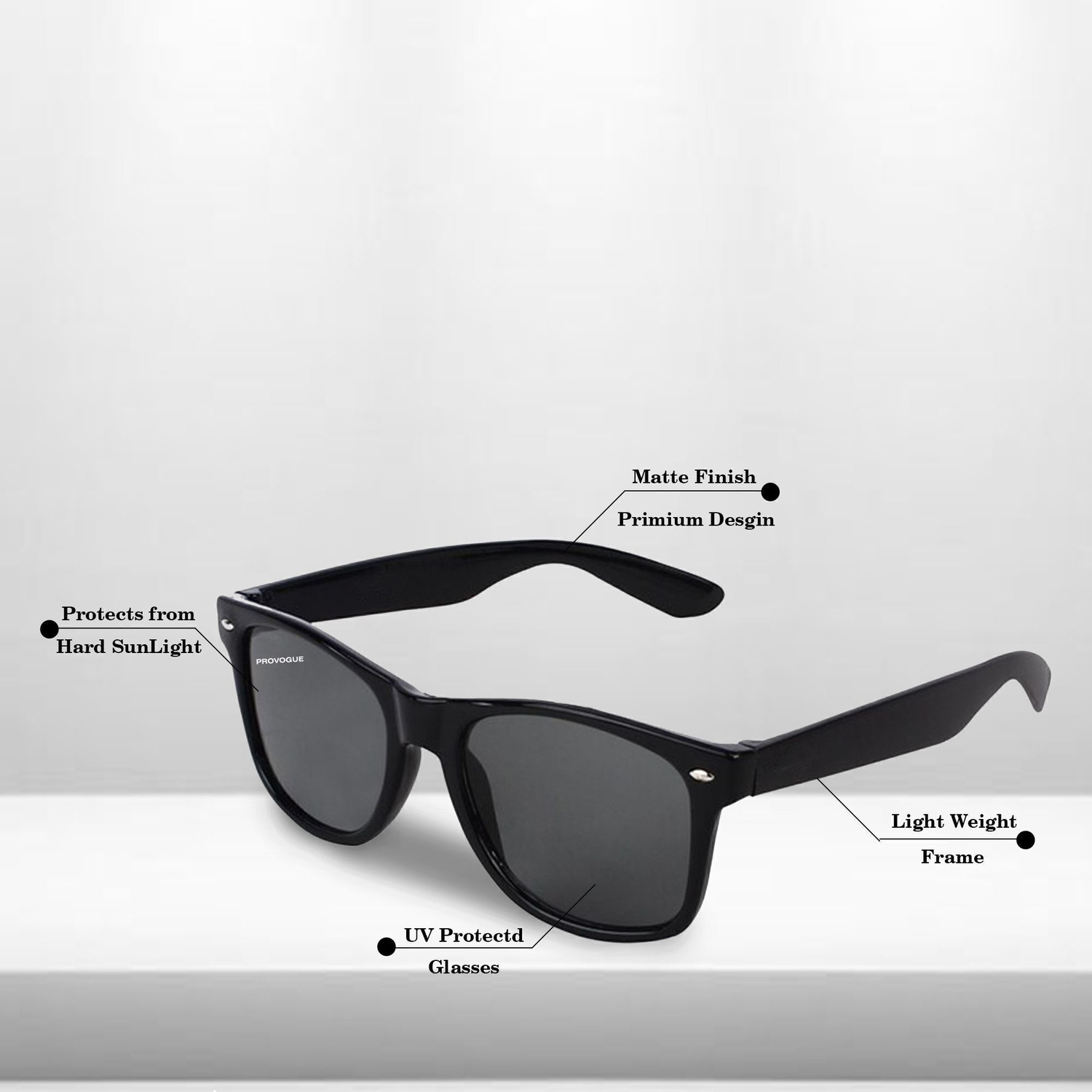 Image of PROVOGUE PG-4069 Premium Watch & Sunglasses Combo - Perfect Gift Set (Black & Black) Analog Watch - For Men