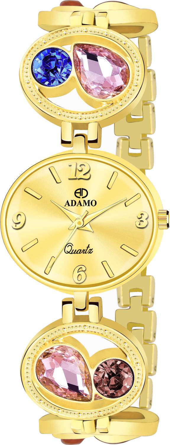 ADAMO 880YYM04 ADAMO Designer Round Shaped Yellow Dial Women's & Girl's Analog Watch  - For Women