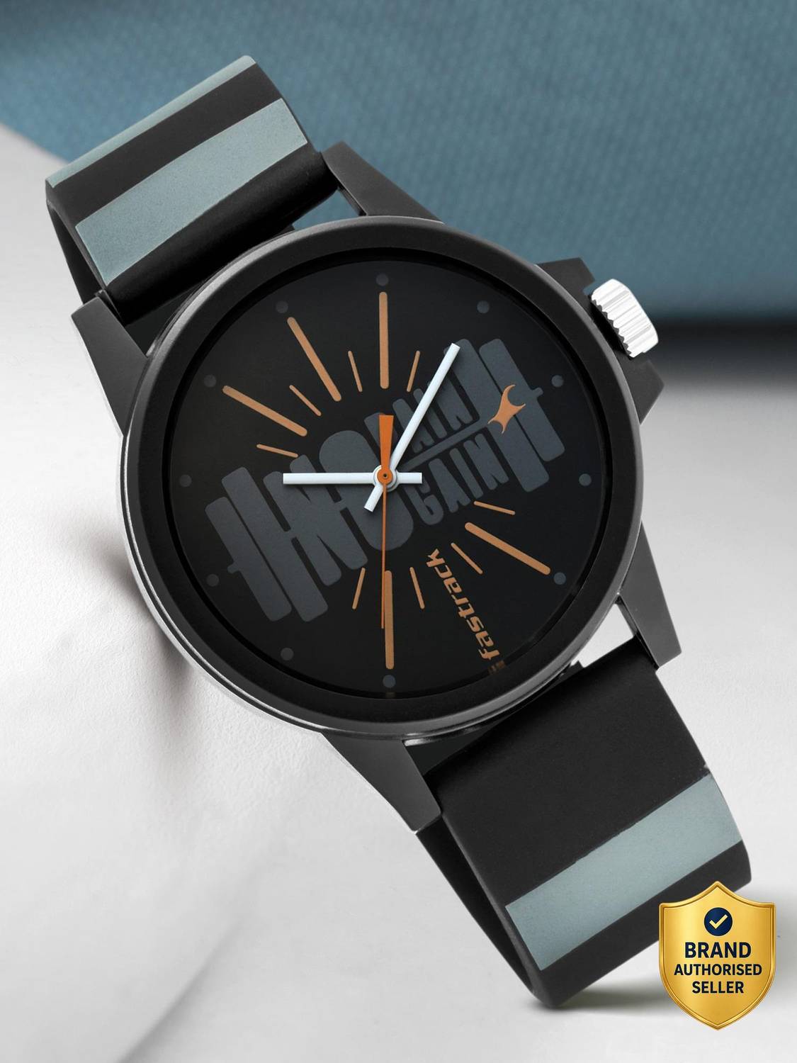 Fastrack Fastfit Black Dial TwoToned Silicone Strap Analog Watch ...mo