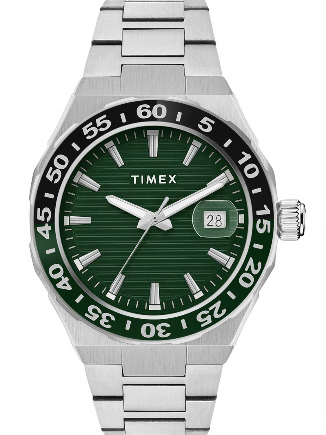 TIMEX Men's Green Dial Analog Watch with Date Display - Image 2