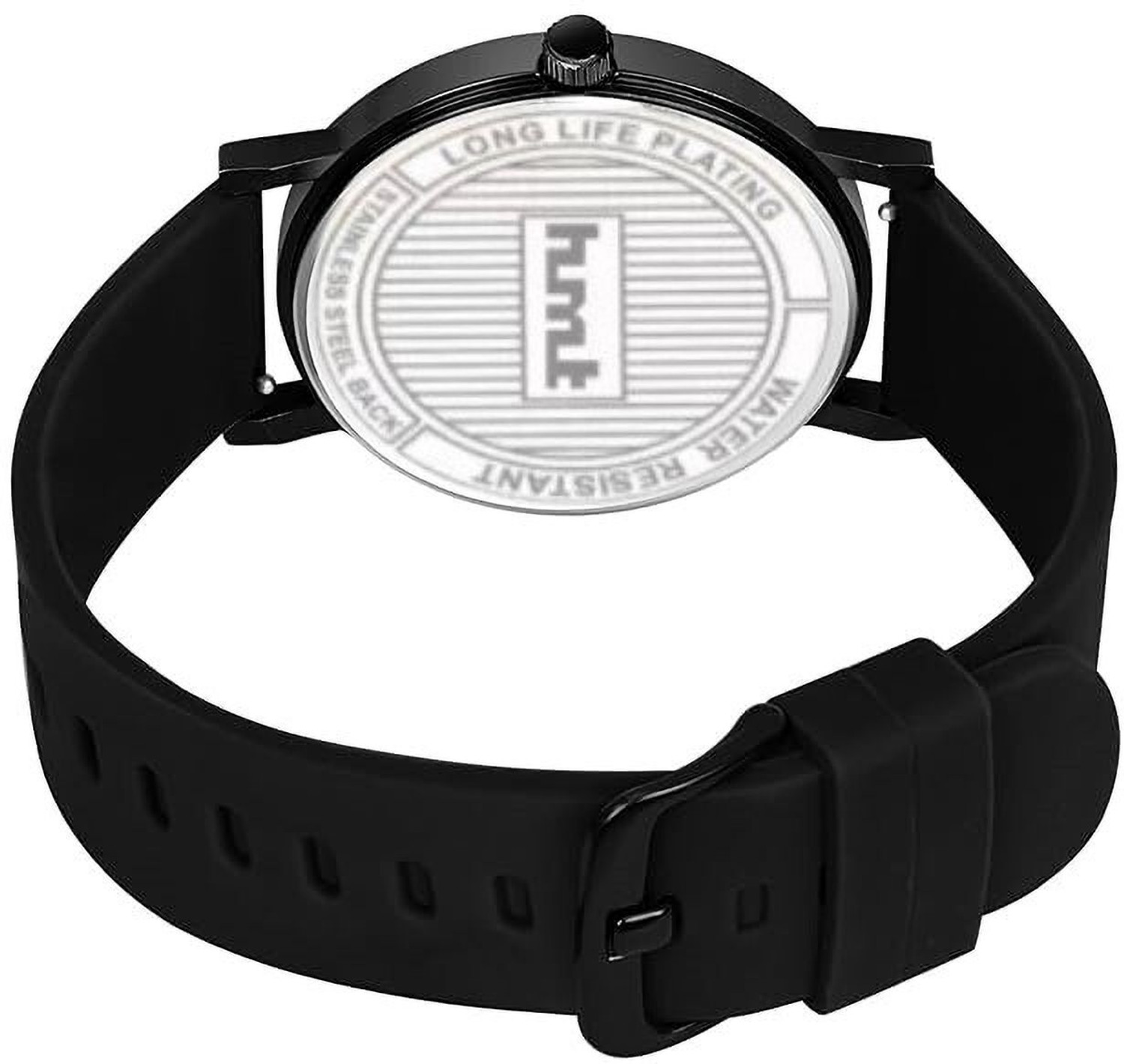 Image of Hmrt Black Dial Black Silicone Strap Analog Watch - For Men