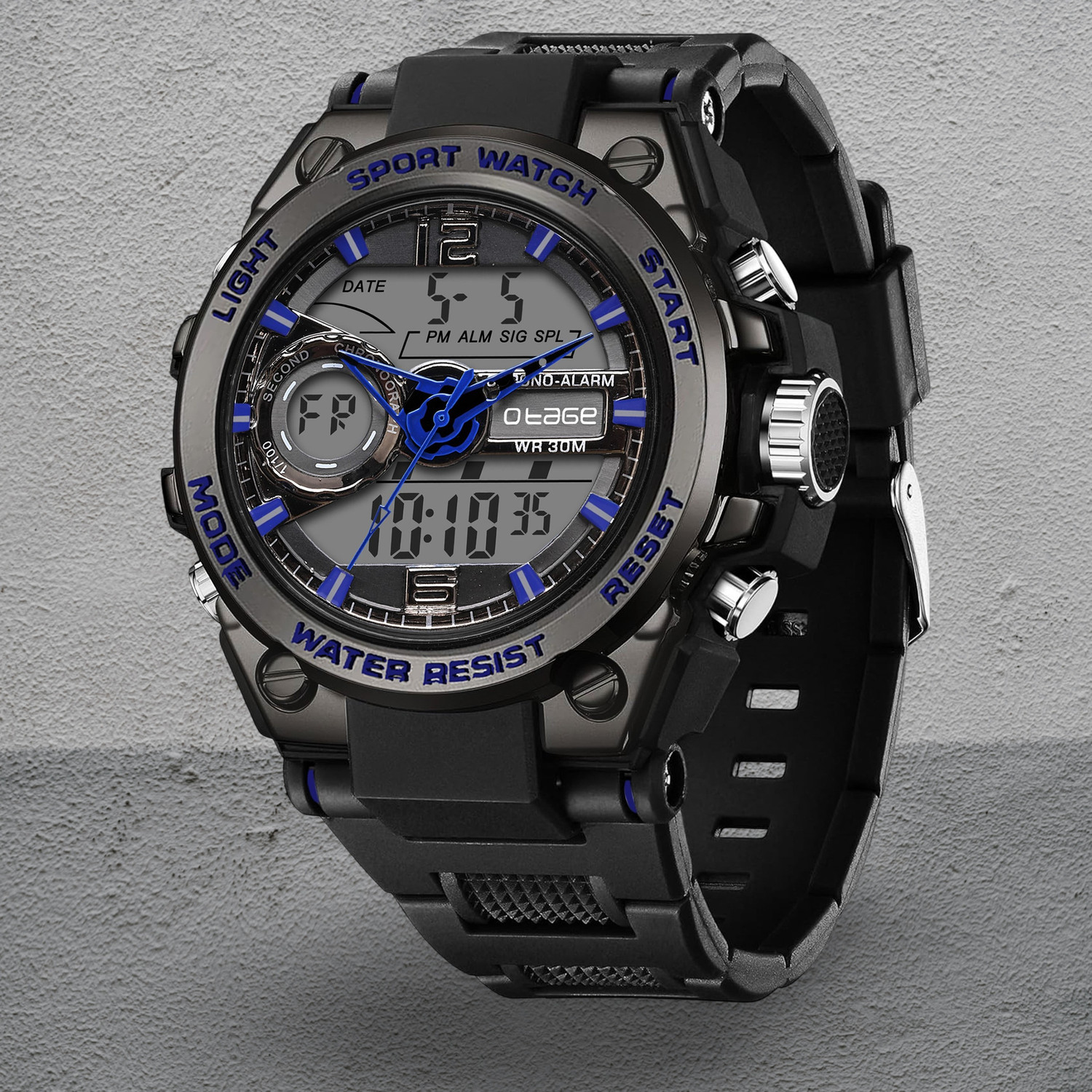 Image of otage Stylish Sporty Look, Multi Function Watch Stylish Sporty Look, Alarm, Black Strap, Multi Function Chrono Watch Analog-Digital Watch - For Men