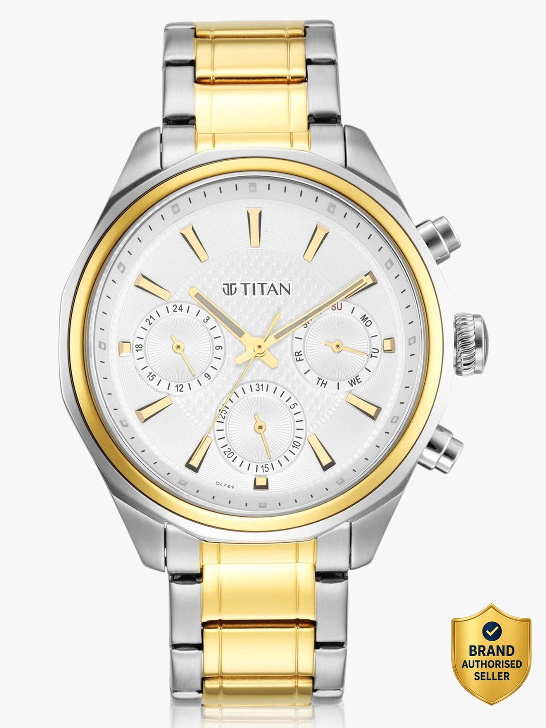 Titan NP1829BM01 Titan Regalia Opulent Multifunction White Dial TwoToned SS Strap Analog Watch  - For Men