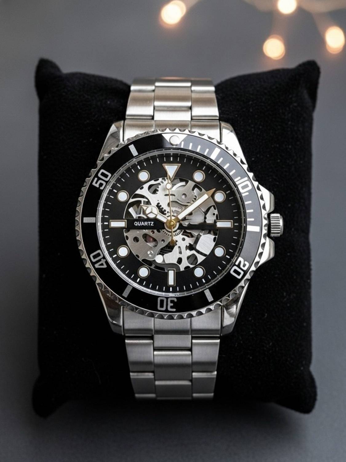dhanshree 044 Men's Green Skeleton Dial Watch - Image 3