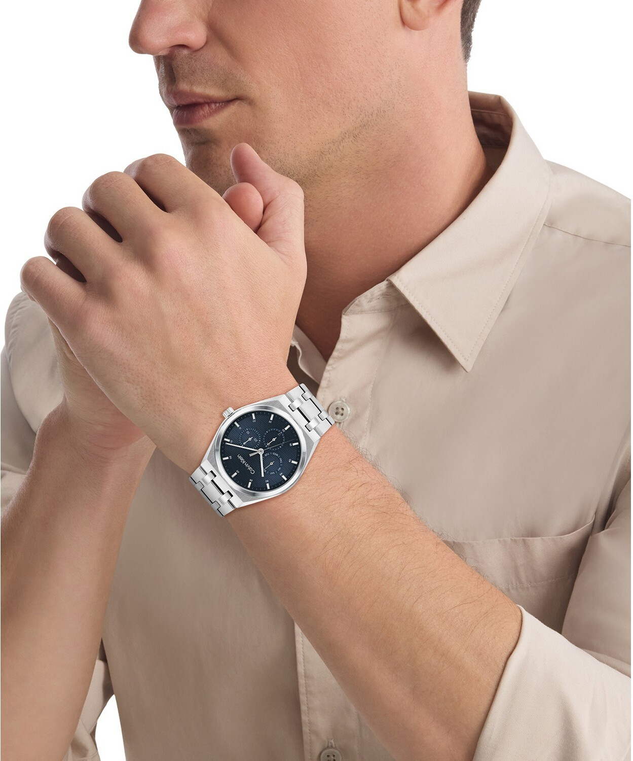 Image of Calvin Klein CK MOTION Calvin Klein CK MOTION QTZ MULTIFUNCTION ROUND Dial BLUE MEN's Watch - 25200520 Analog Watch - For Men