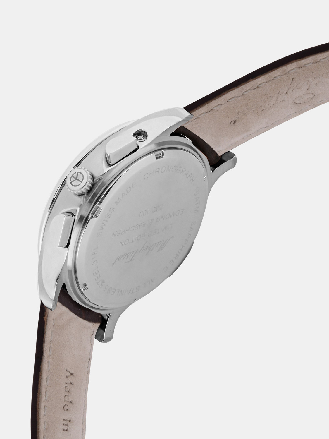 Image of Mathey-Tissot H1886CHSA Swiss Made Edmond 5040F Chronograph Silver-Tone Dial Analog Watch - For Men
