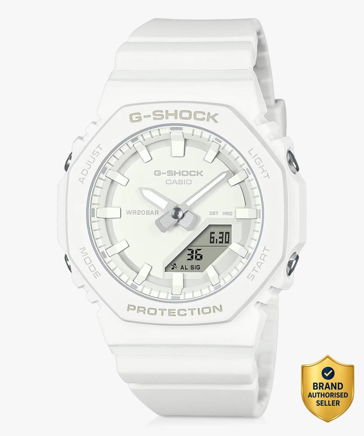 CASIO GMA-P2100-7ADR G-SHOCK Women White Dial White Bio-Based Resin Band Analog-Digital Watch - For Women