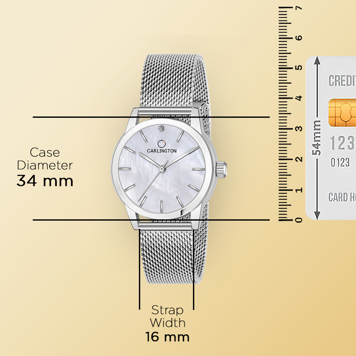 Image of Carlington CT2010 Carlington Elite Ladies With Self Adjustable Mesh Strap And Water Resistant Analog Watch - For Women