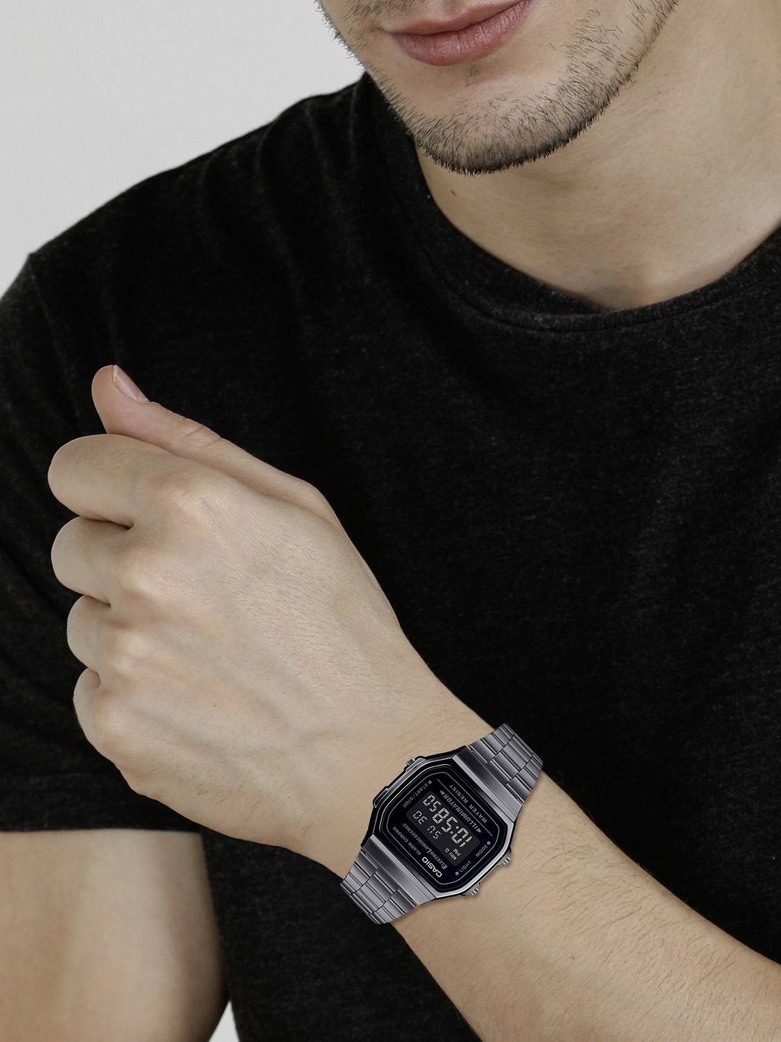 CASIO A168WGG-1BDF Vintage Black Dial Digital Watch - Image 3