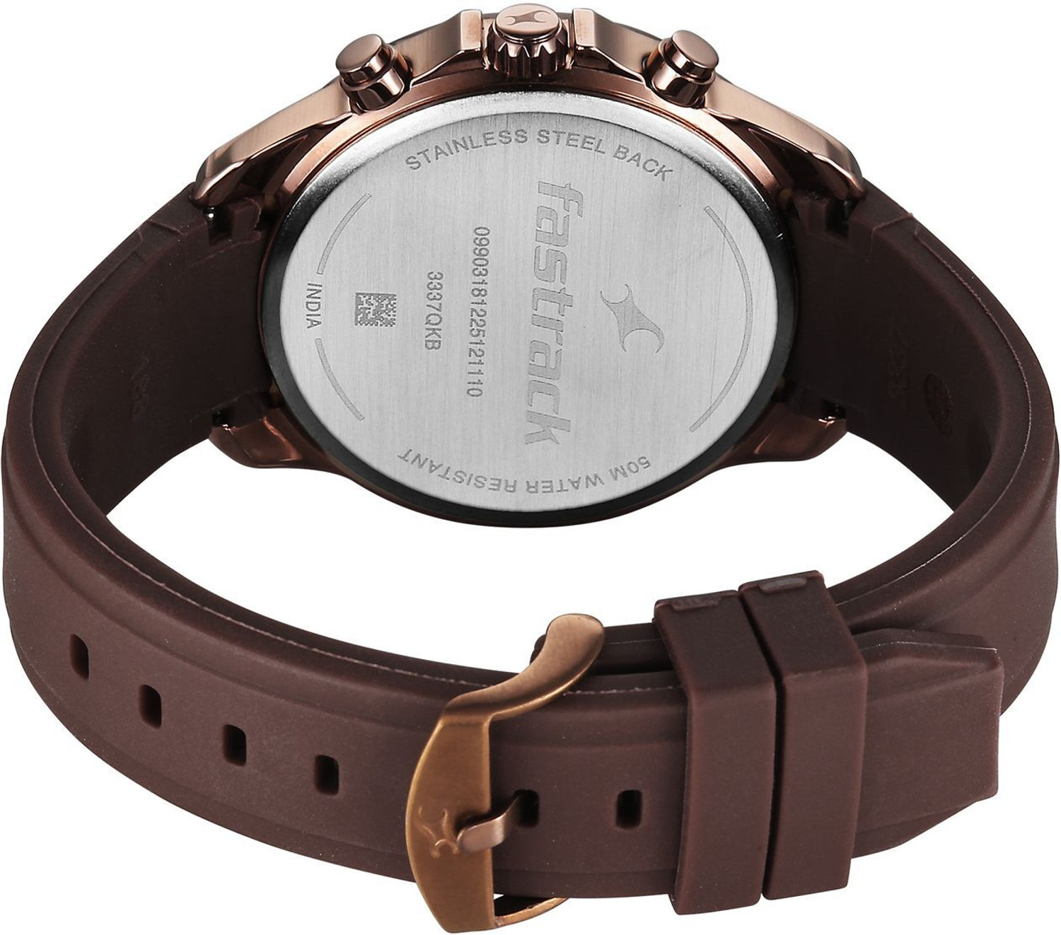 Image of Fastrack Wild Chameleons Back Inspired Bezel With Hue Brown Brown SiliconStrap Analog Watch - For Men