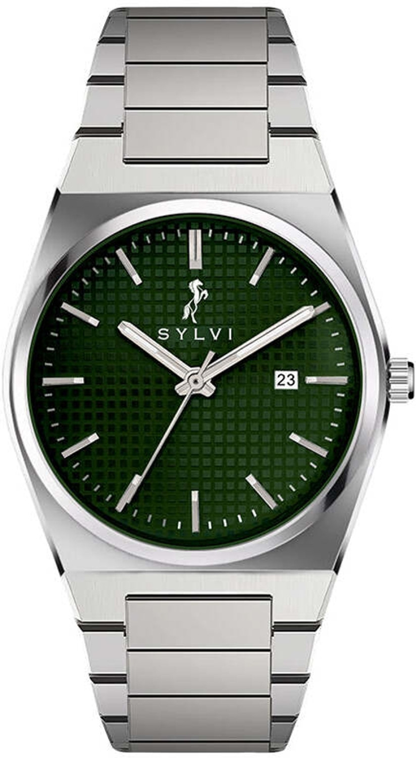Image of Sylvi Professional Edge Silver Stainless Steel Strap Watch for Men SY-PROFESSIONAL-EDGE-STEEL Analog Watch - For Men