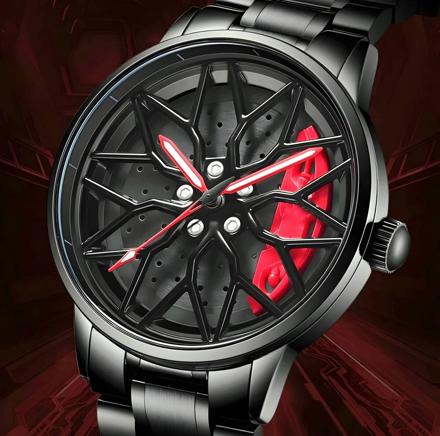 Wristy Men’s Rotating Wheel Dial Car Wheel Watch - Image 3