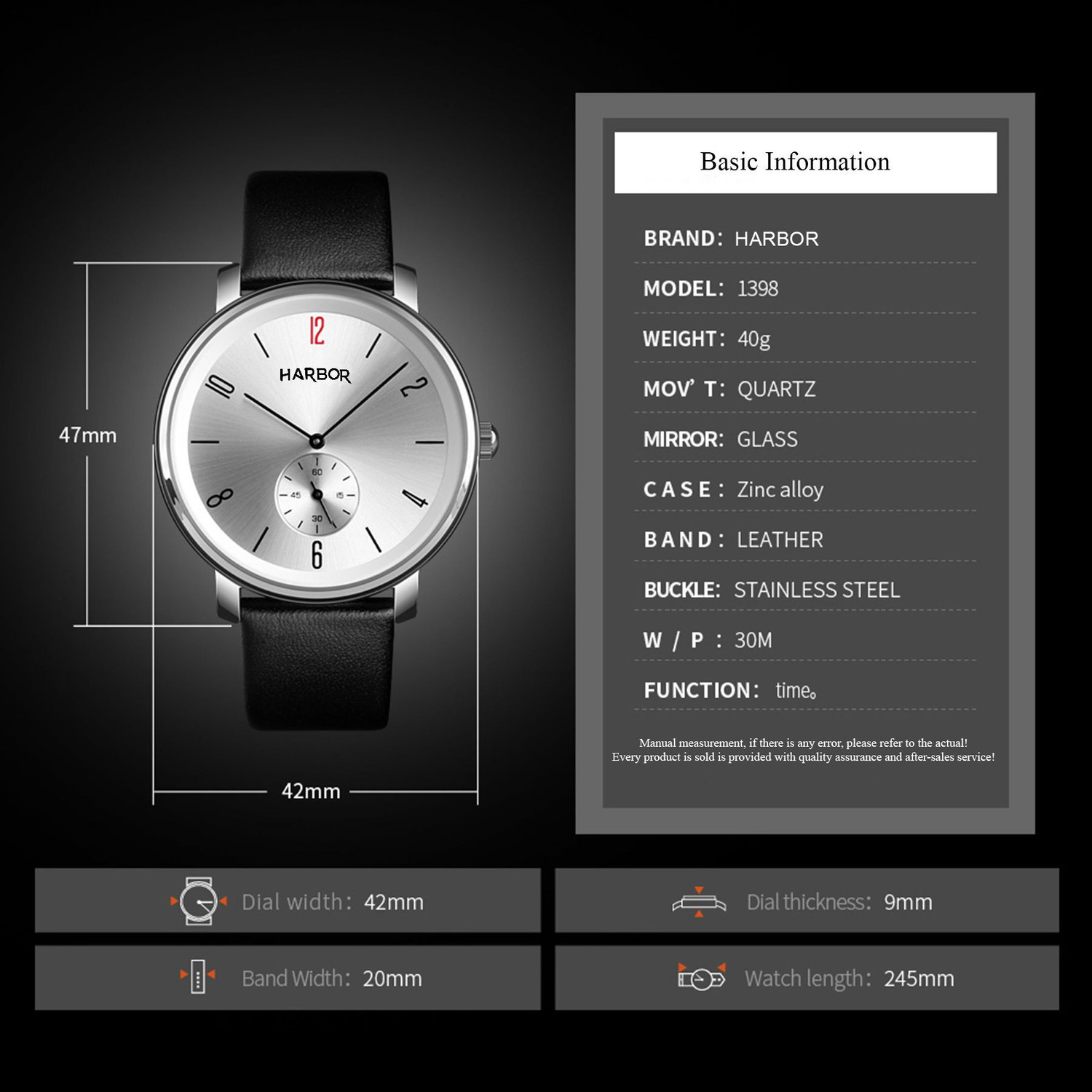 Image of Harbor EF Harbor 1004 Black Exude sophistication with the Black Slim Dial Watch tailored for men Analog Watch - For Men
