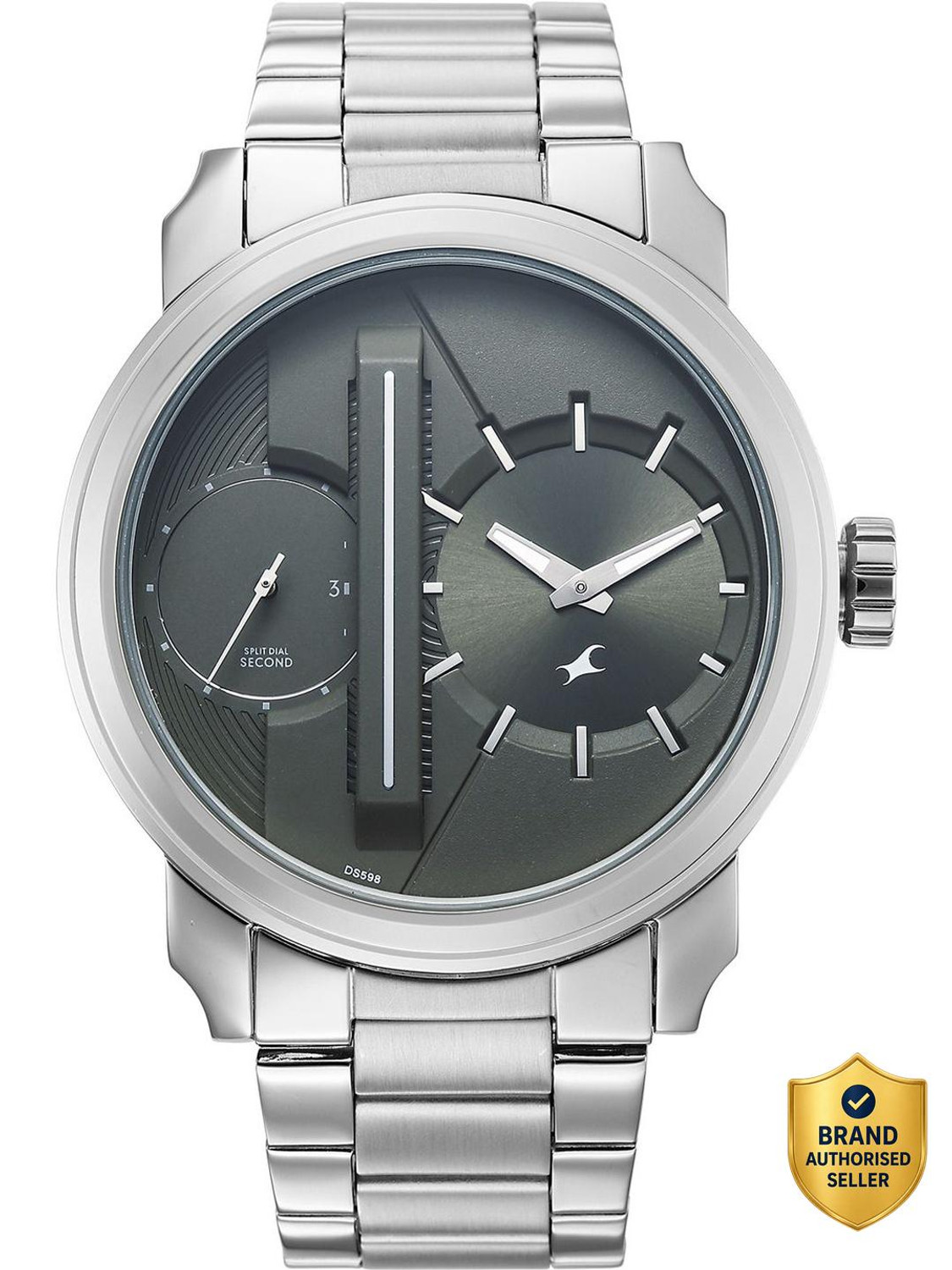 Image of Fastrack Fastrack Pulse IV Quartz Olive green Dial Silver Stainless Steel Strap Analog Watch - For Men