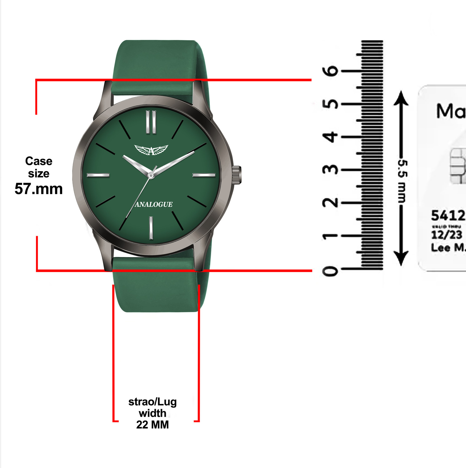 Image of ANALOGUE Minimalist Slim Series | Smart Watch Strap | Smart Clip | Soft Silicon| 3D Glass Minimalist Slim Series | Smart Watch Strap | Smart Clip | Soft Silicon| 3D Glass Analog Watch - For Boys