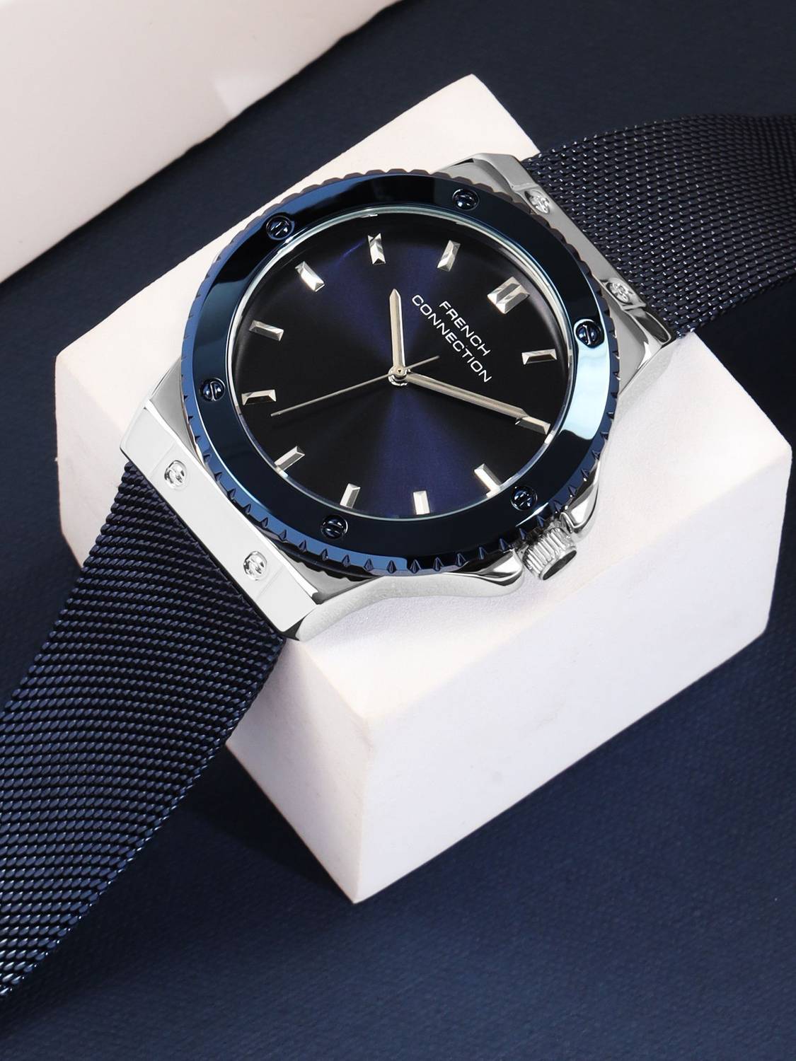 French Connection Axiom Axiom Blue Sunray Dial | Analog Watch for