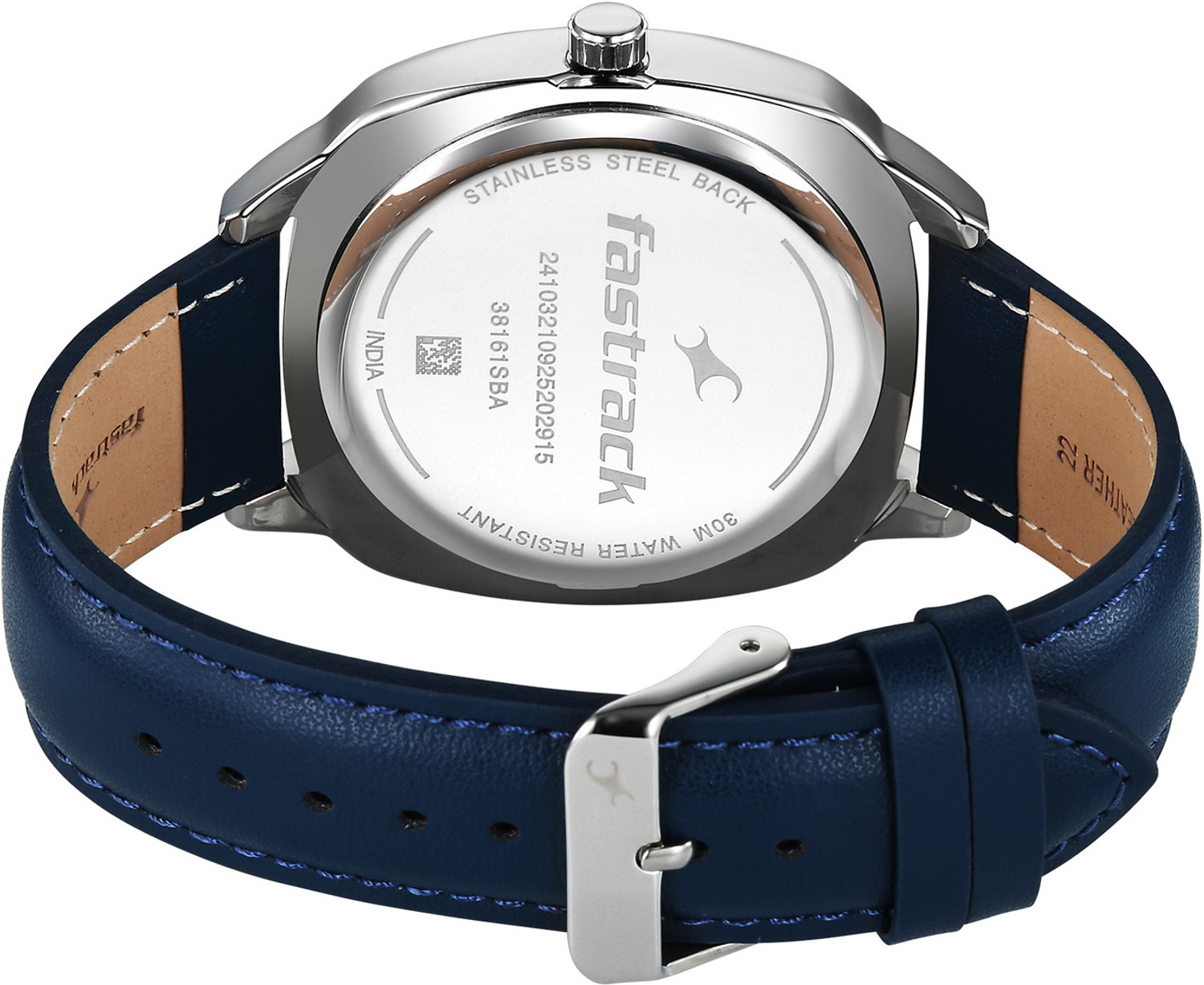 Image of Fastrack Stunners X Fastrack Stunners X Quartz Dark Blue Dial Blue Leather Strap Analog Watch - For Men