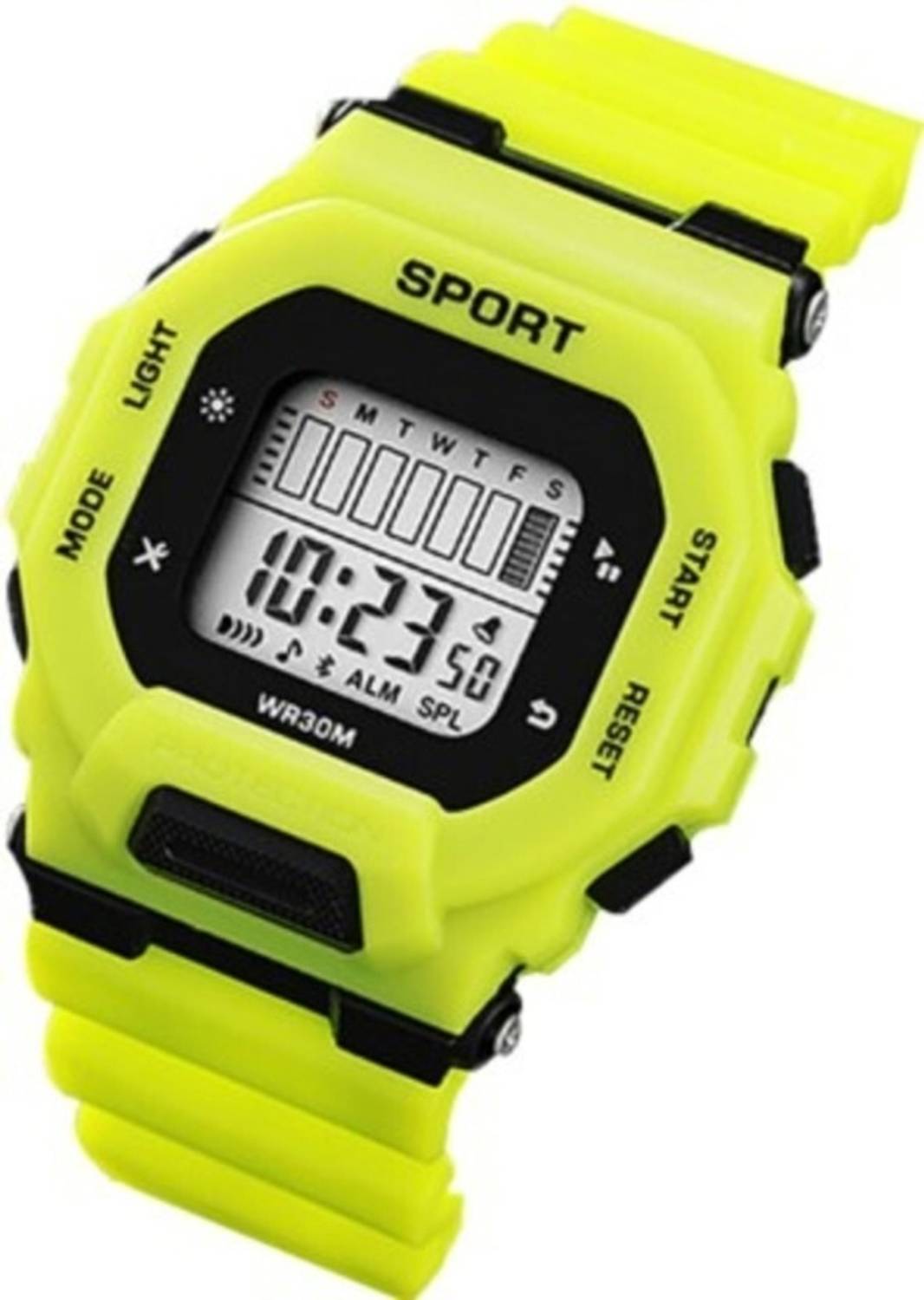 RS TRADER CO MULTICOLOR DIAL YELLOW SILLICON STRAP DATE ALARAM