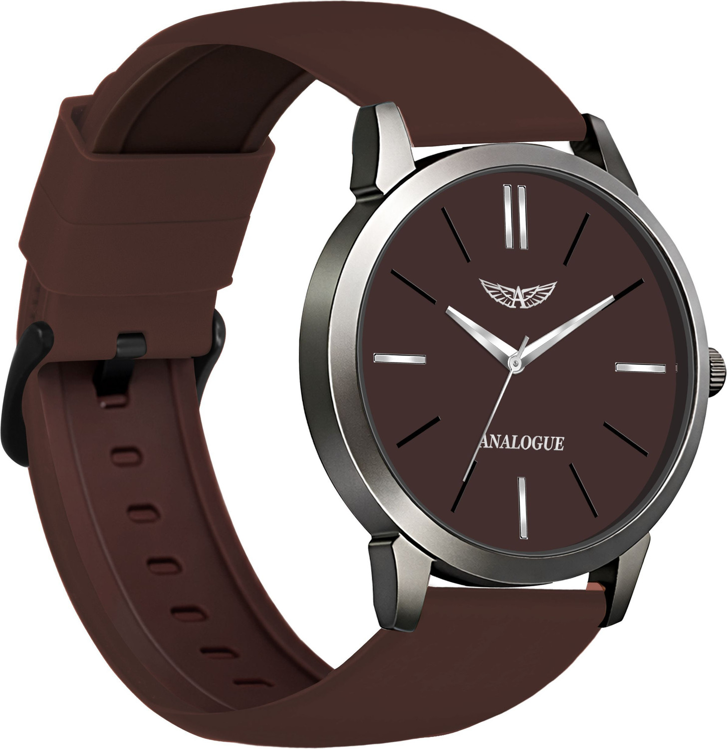 Image of ANALOGUE Minimalist Slim Series | Smart Watch Strap | Smart Clip | Soft Silicon Minimalist Slim Series | Smart Watch Strap | Smart Clip | Soft Silicon |3D Glass Analog Watch - For Boys