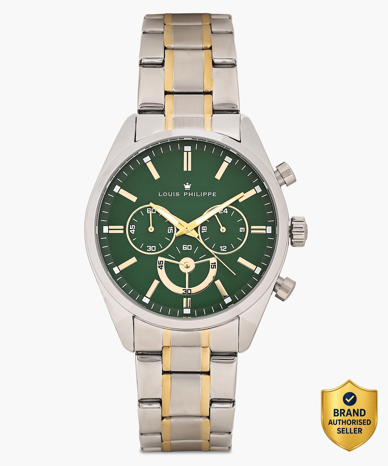 Image of Louis Philippe Chronograph, Green Dial Analog Watch - For Men