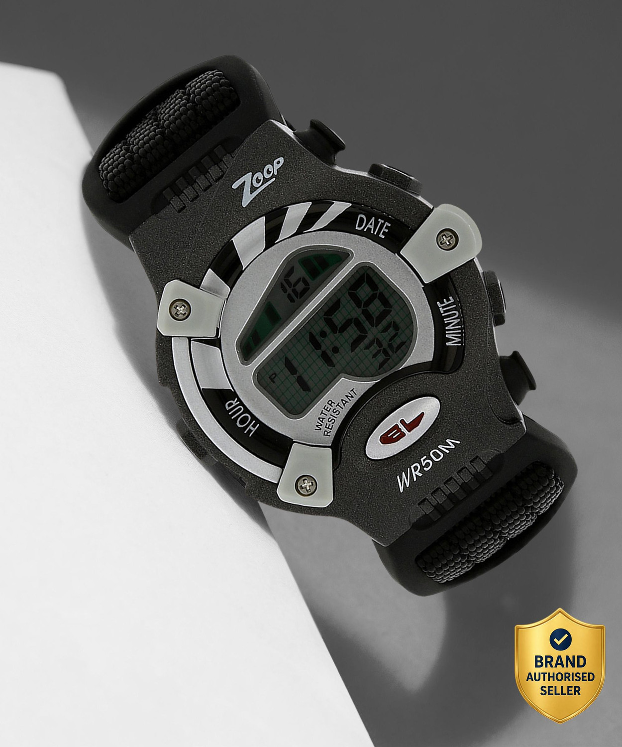 Image of Zoop byTitan NPC3002PV03 Zoop Digital Dial Black Fabric Strap Digital Watch - For Boys
