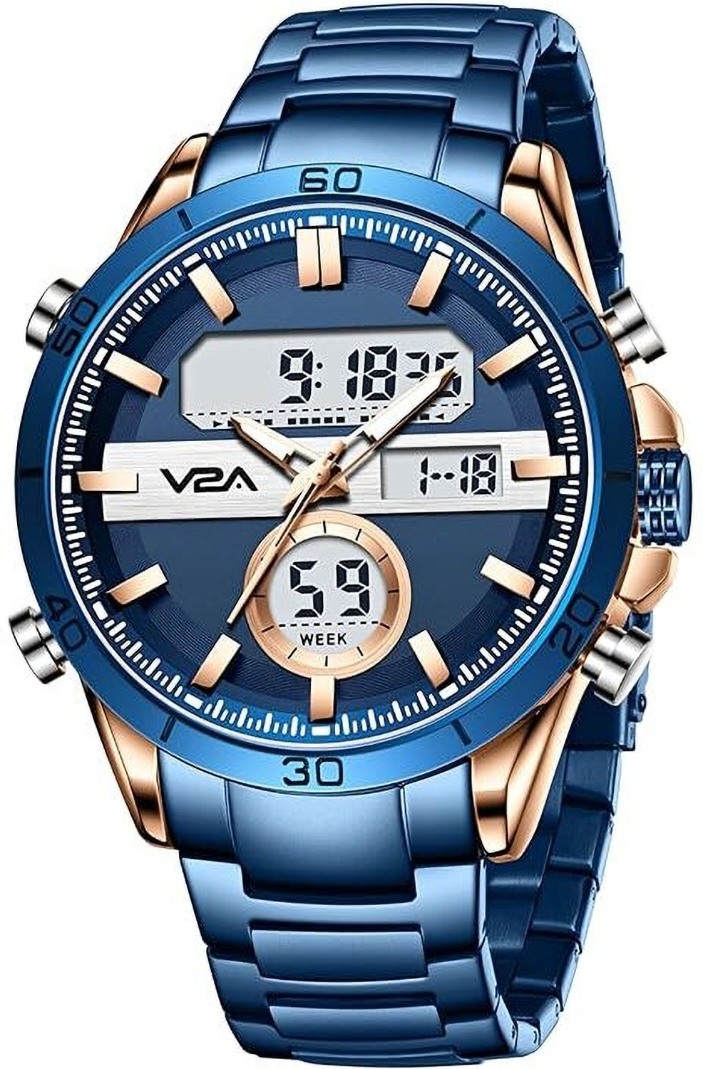 Image of V2A Men Analog Quartz watch Analog-Digital Watch - For Men Blue Stylish Trendy Premium Party-Wear Casual