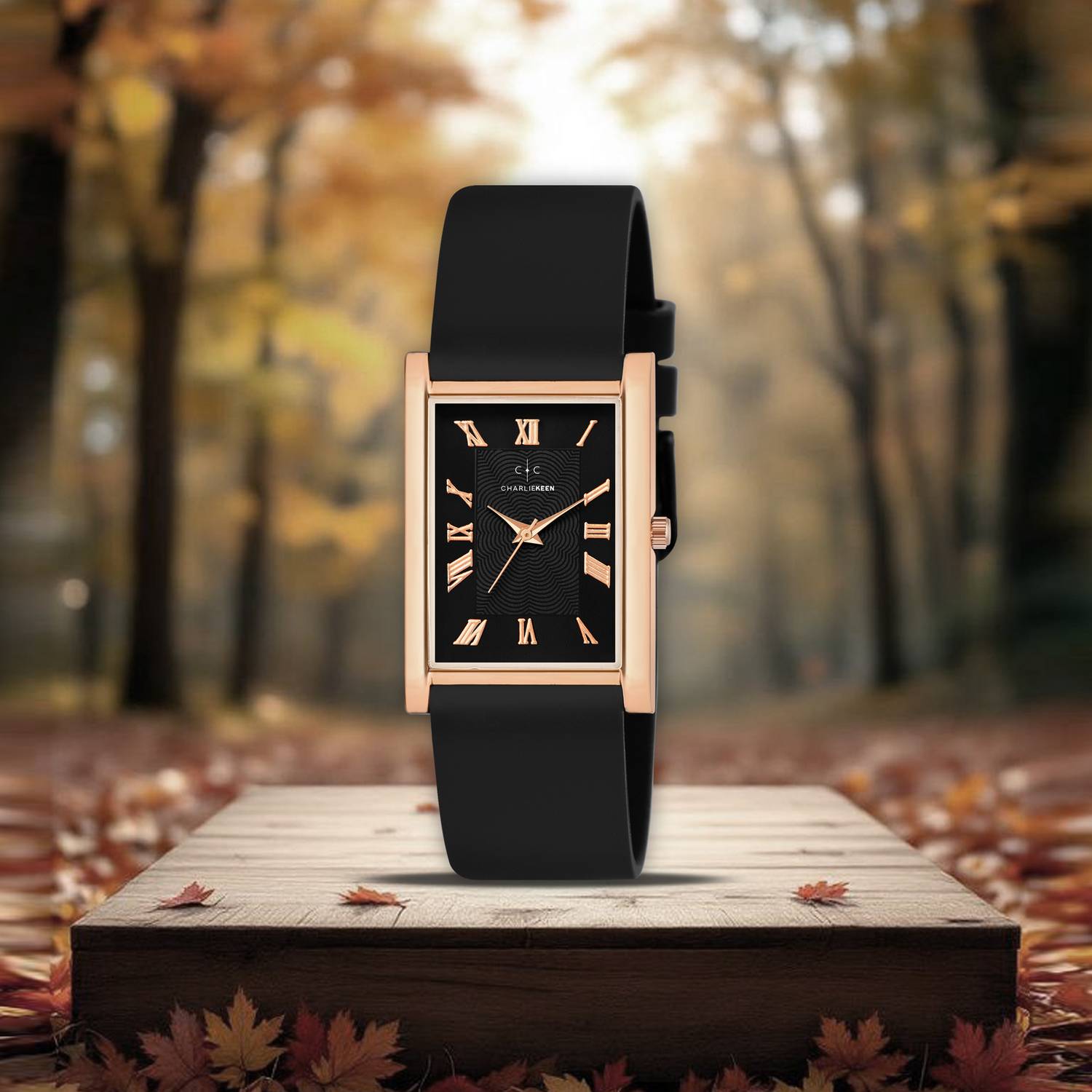 CHARLIEKEEN Rose Gold Square Dial Watch - Image 3