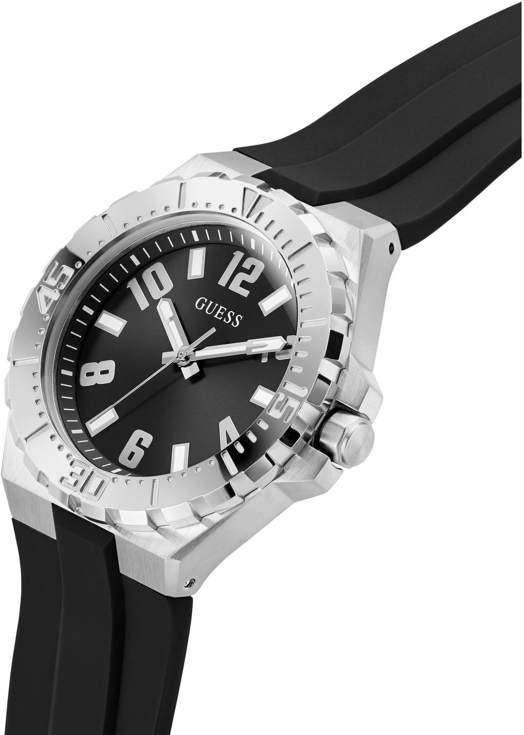Image of GUESS GW0906G1 Black Round Analog Watch - For Men