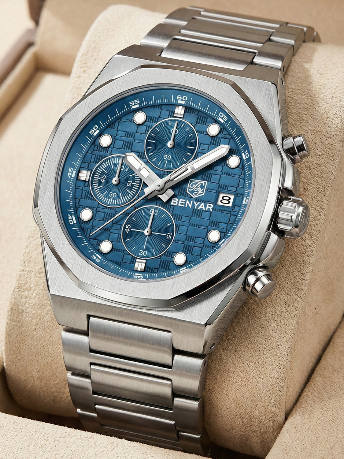 Image of BENYAR Movement Waterproof -Business & Casual Stylish Wristwatch Gift for Men Men's Luxury Chronograph Watch Date Window High-Performance Luminous Analog Watch - For Men