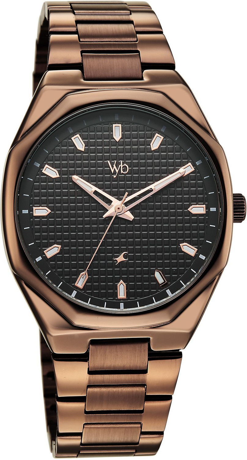 Image of Fastrack Vyb Nimbus Fastrack Vyb Nimbus Quartz Black Dial Brown Strap Analog Watch - For Men