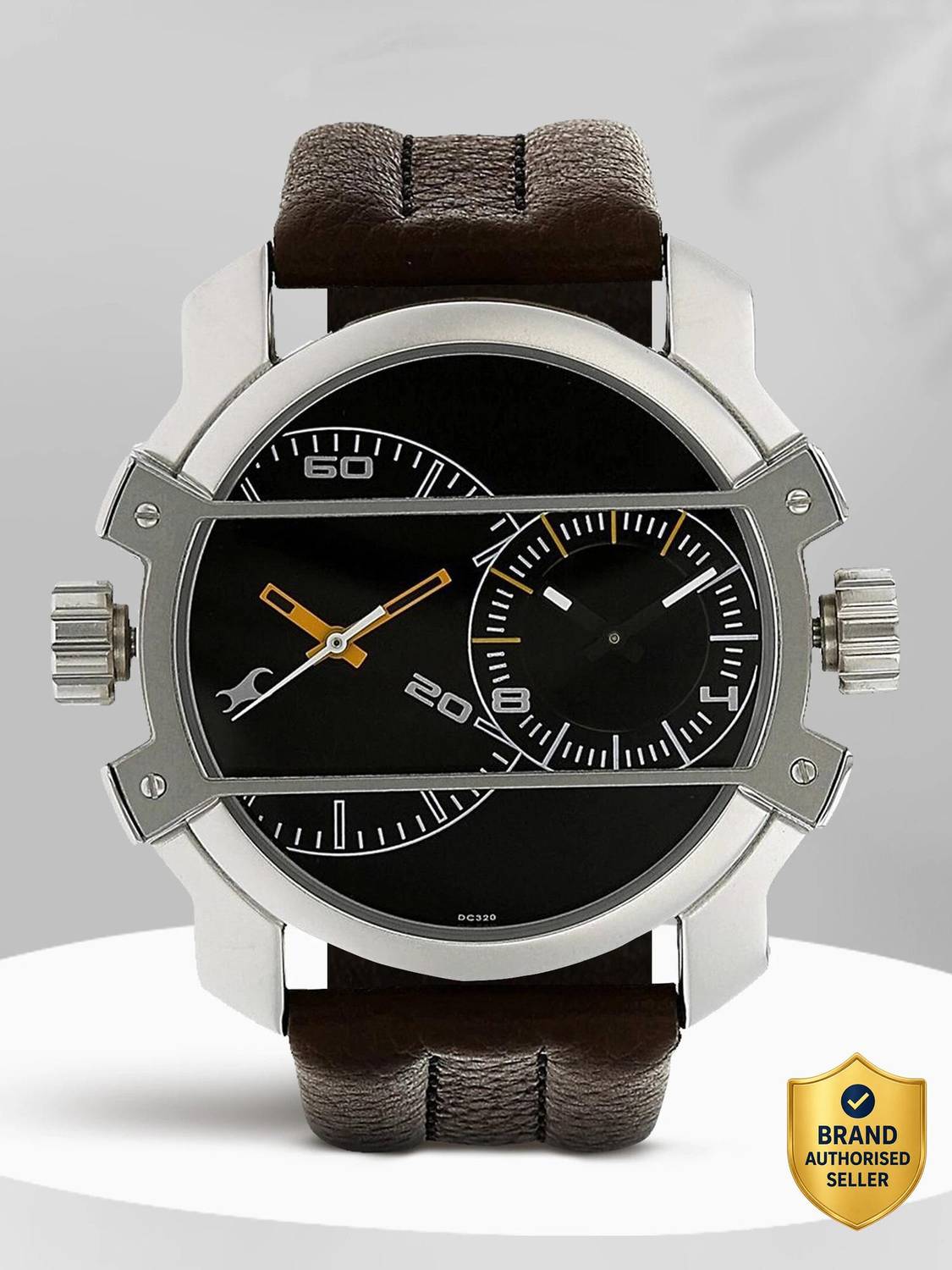 Fastrack Midnight Party Blue Dial Brown Leather Watch - Men - Image 1
