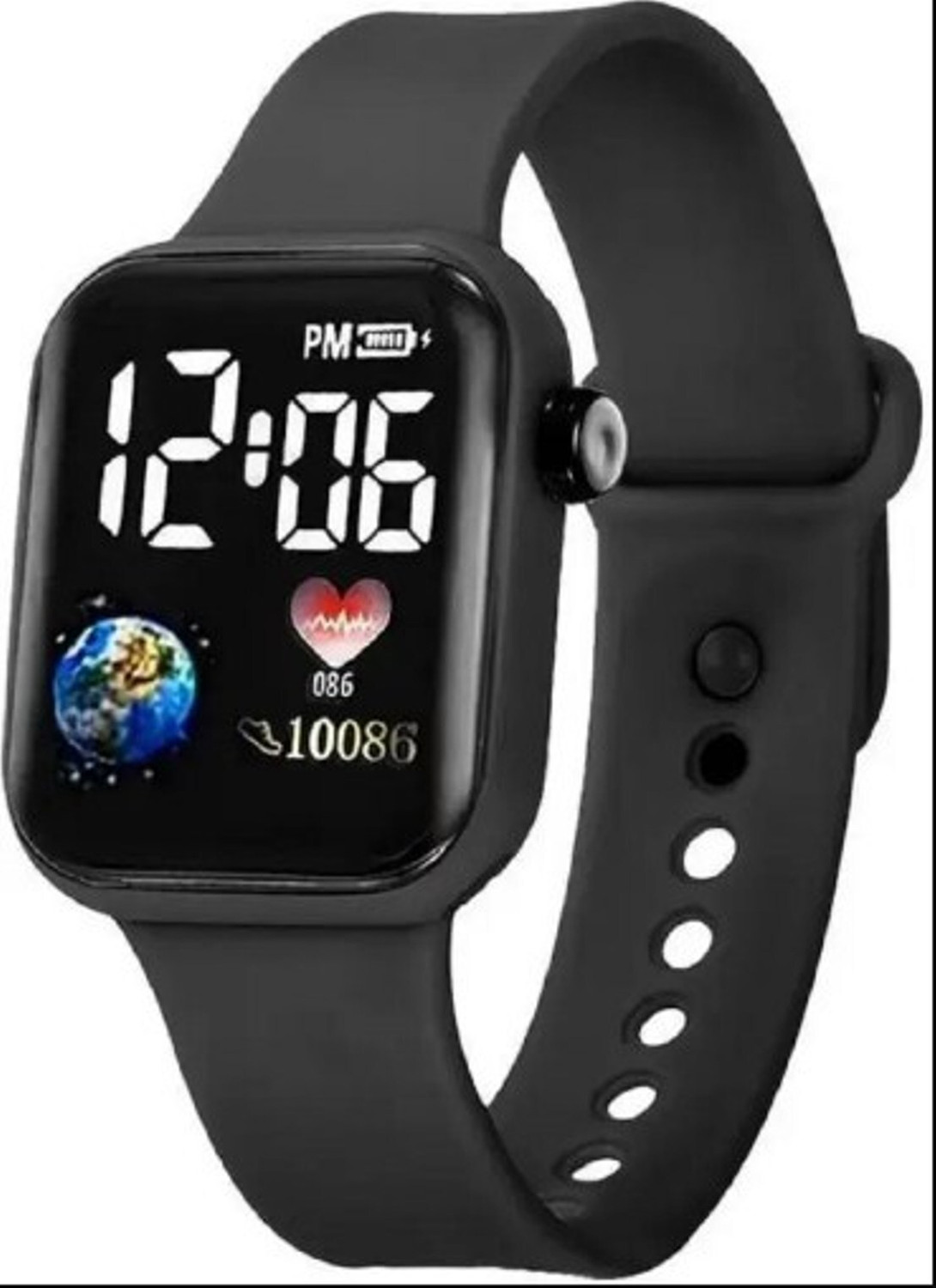 Image of THMT Most Selling LED Band Waterproof Black Square Digital Band For Boys & Girls Digital Watch - For Boys & Girls