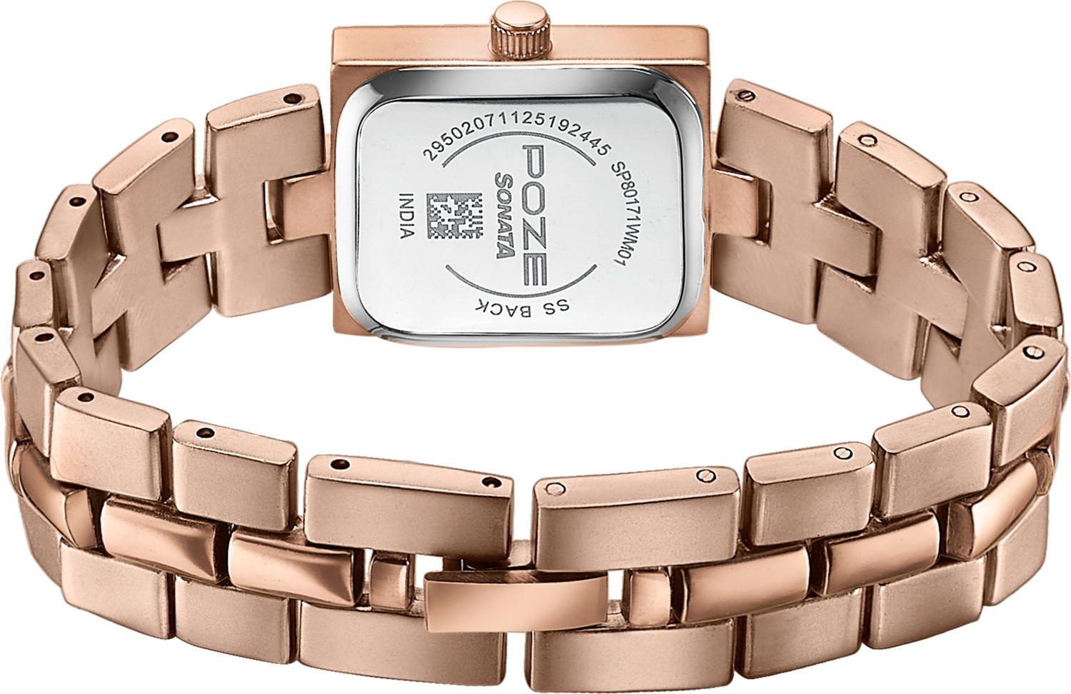 Image of SONATA Poze 8 Sonata Poze 8 Quartz Pink Dial IP Rose Gold Alloy Strap Analog Watch - For Women