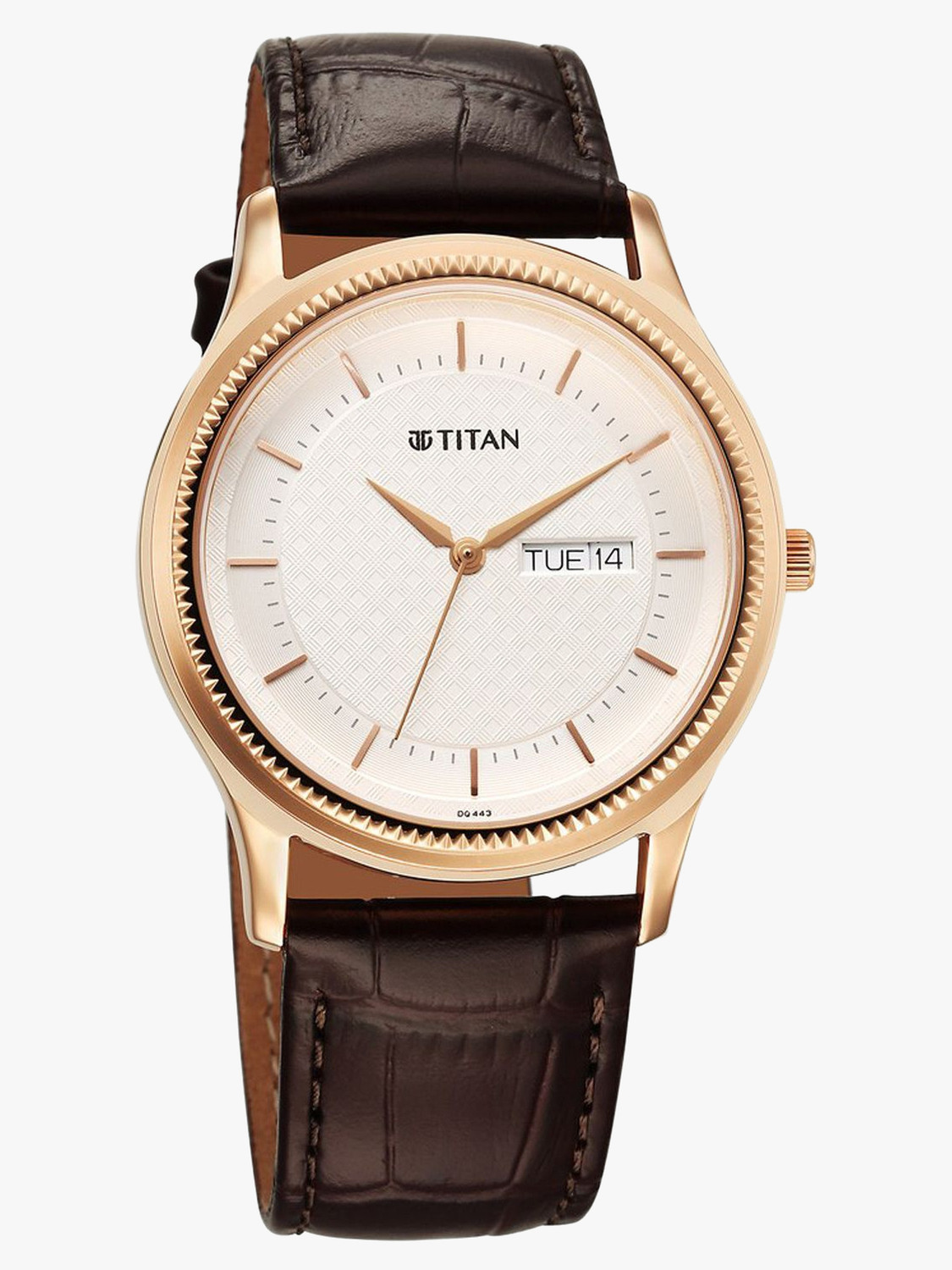 Image of Titan Gents Karishma Silver White Dial Leather Strap Watch For Men Automatic Analog Watch - For Men 1824WL03
