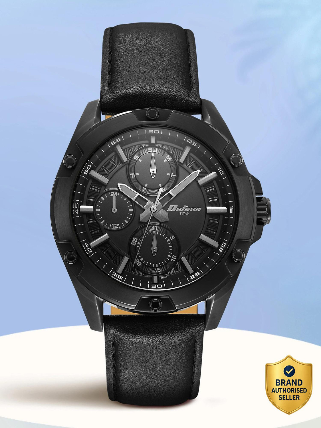 Titan Titan Octane Multifunction Black Dial Black LeatherStrap Analog Watch  - For Men