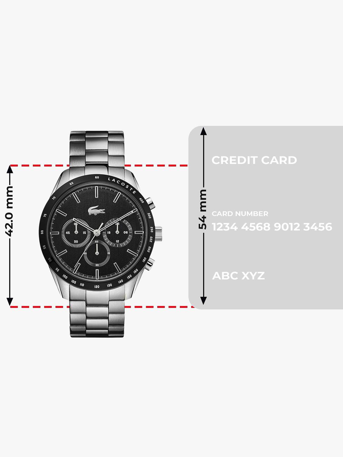 LACOSTE BOSTON Chronograph Black Round Dial Men display picture 3