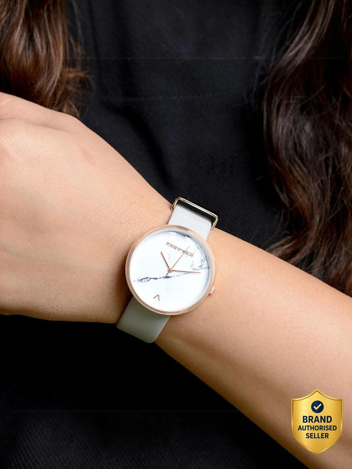 Image of Joker & Witch Jokr & Wich Hailey 36mm White Dial 18mm Grey Faux Leather Watch for Women Analog Watch - For Women