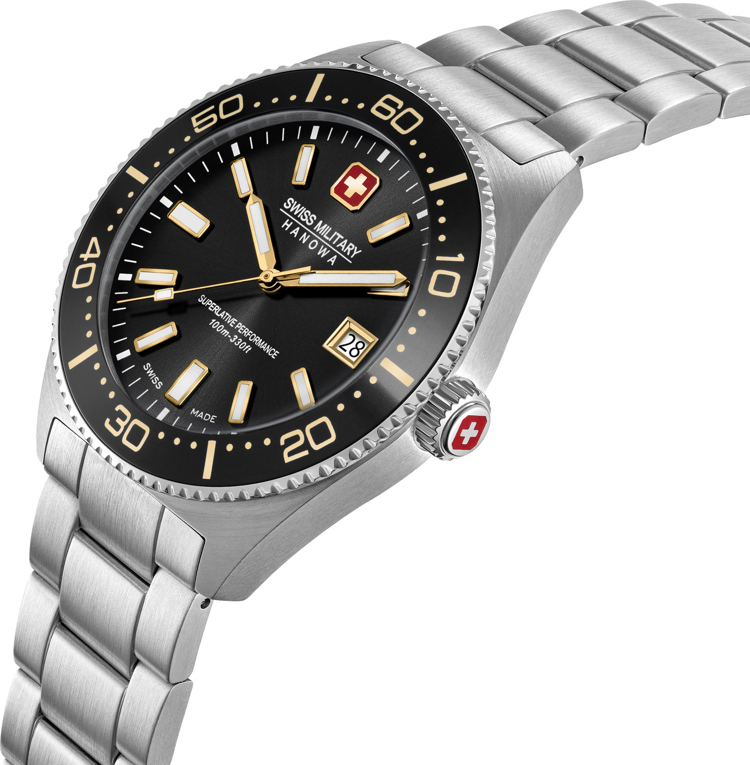 Image of Swiss Military Hanowa NOMAD NOMAD Black Round Dial Comes With Swiss Made Analog Watch For Men's Analog Watch - For Men