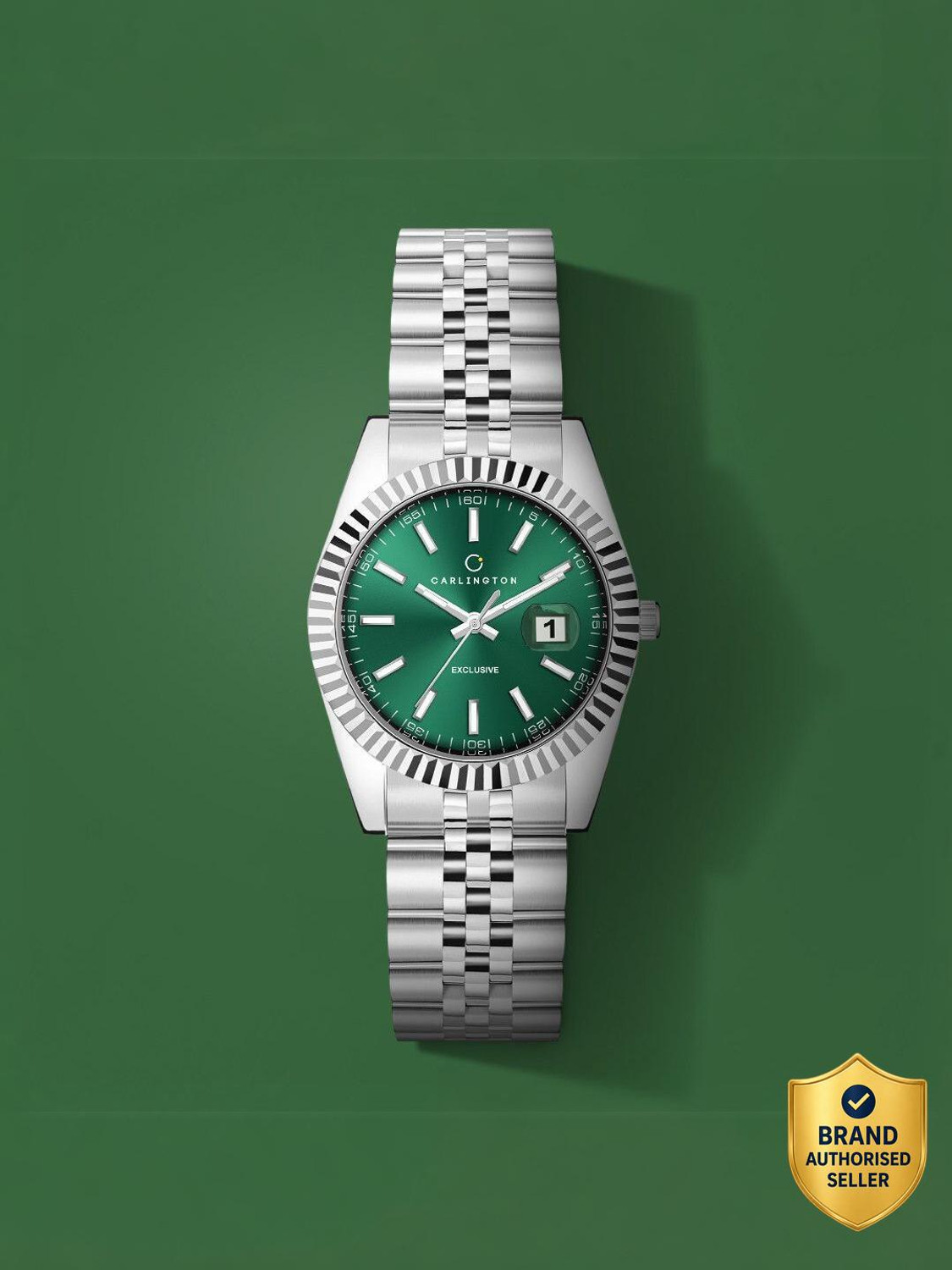 Image of Carlington 8811 steel green ladies Carlington exclusive Series Premium Ladies Wrist Watches Analog Watch - For Women