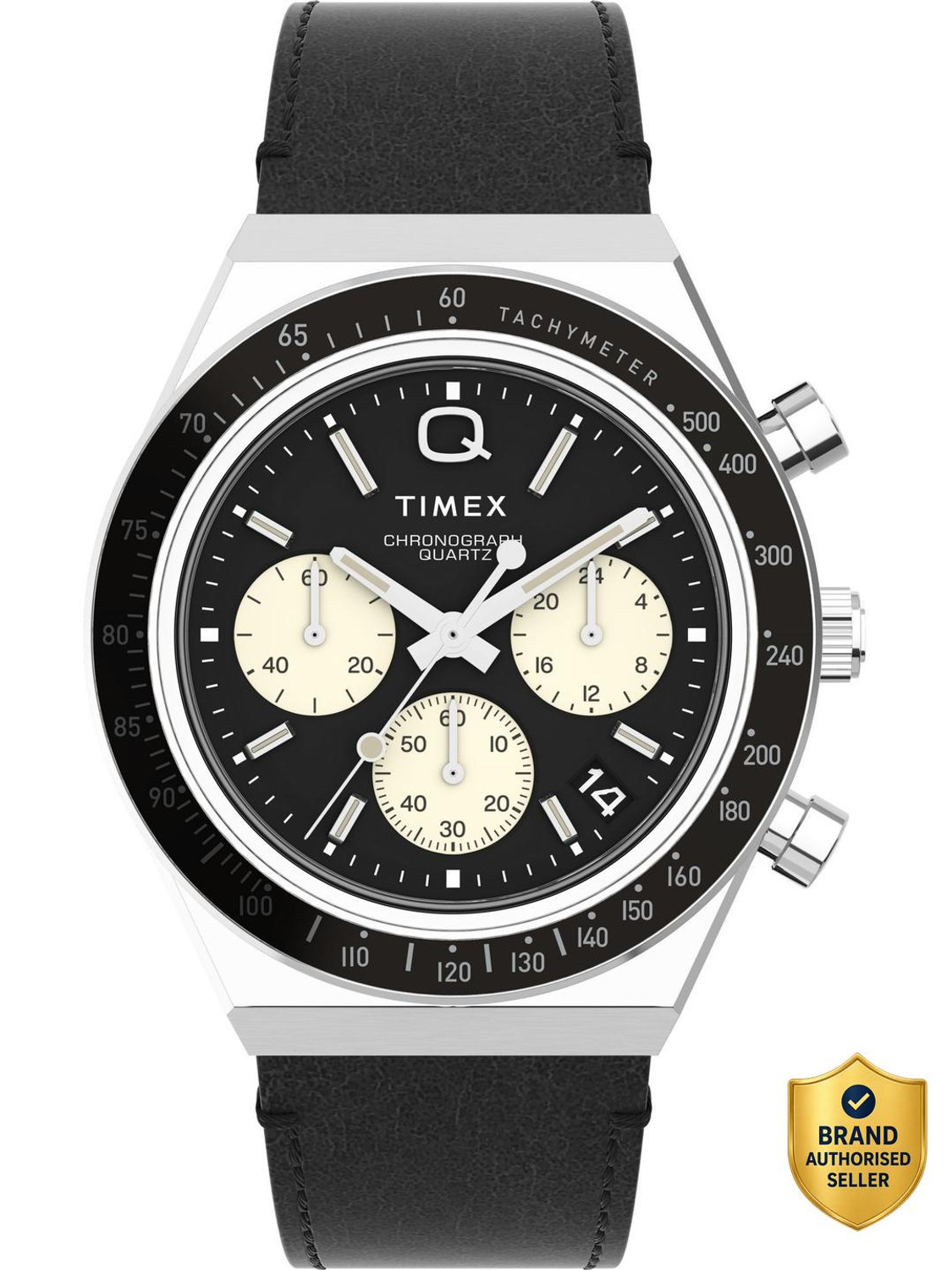 Image of TIMEX TWEG26408 Q Round 42mm Black Dial Analog Watch - For Men