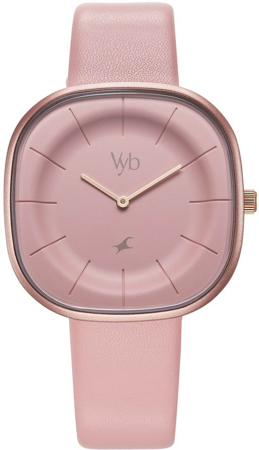 Image of Fastrack Vyb Successor Quartz Analog Pink Dial Leather Strap Watch For Girls Analog Watch - For Women