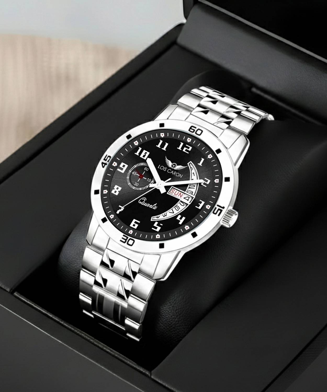 LOIS CARON LCS-8190 Elegant Series Square Quartz Watch - Image 1
