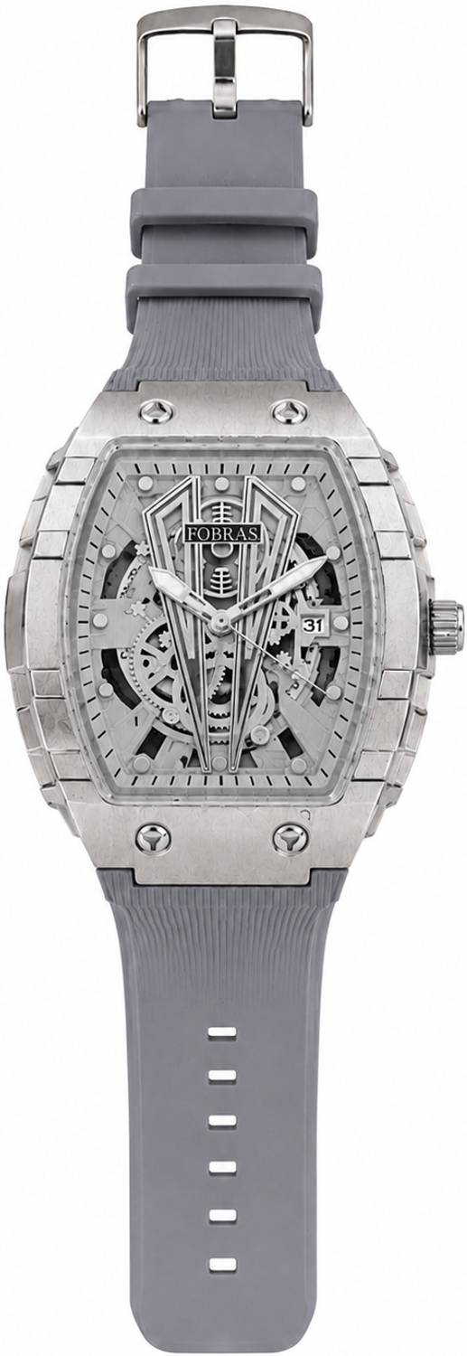 K&K Premium Skeleton Analog Watch for Men Grey - Image 3