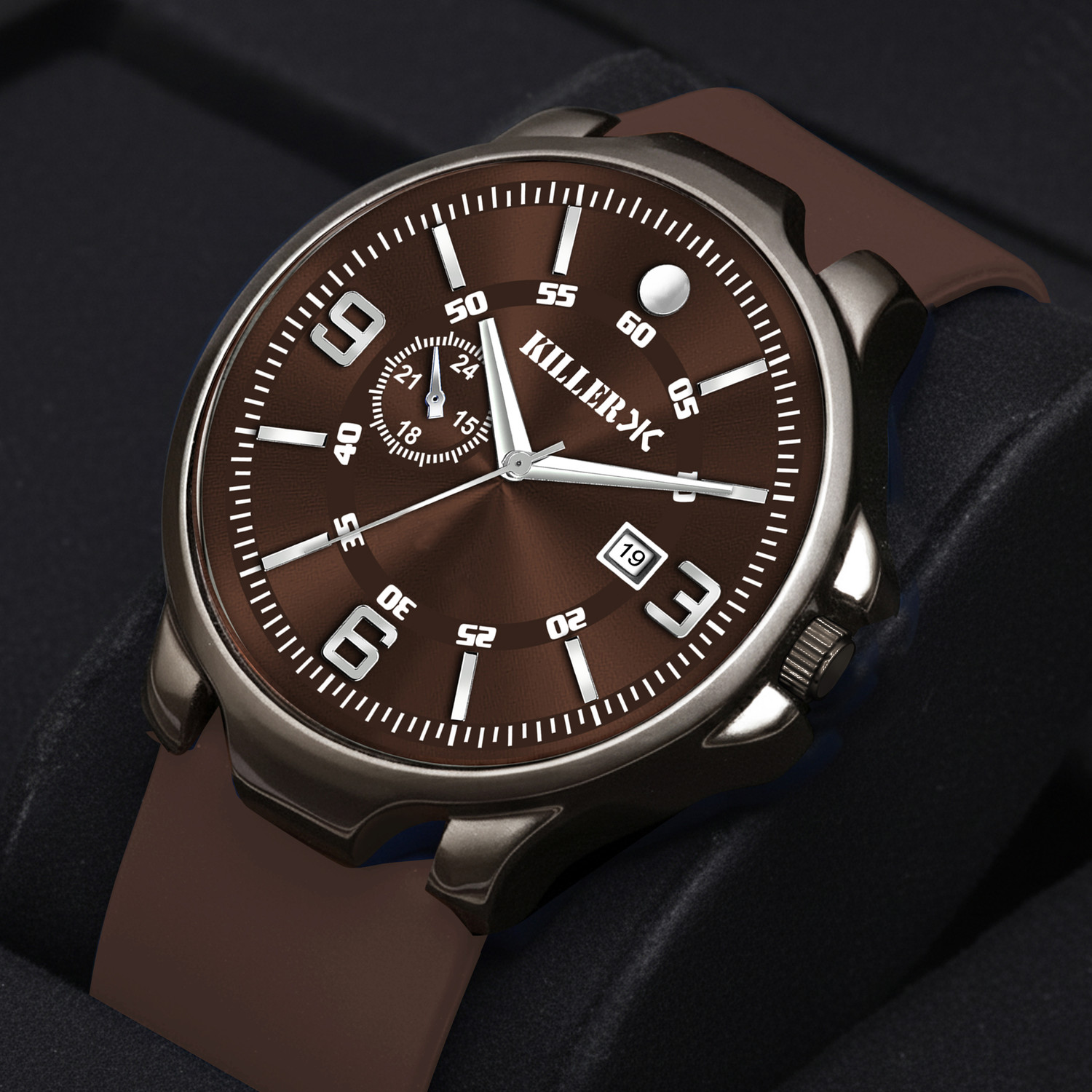 Image of KILLER Gun Metal Series | Smart Watch Strap | 3D Glass | Smart Clip | Working Date Analog Watch - For Men