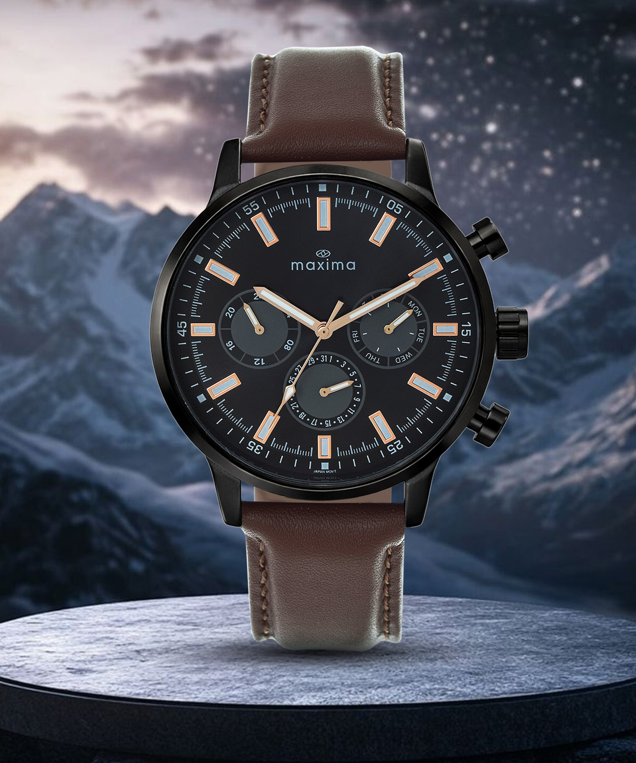 Image of MAXIMA Attivo Collection Attivo Collection Multi-function, Stylish, Day /24-Hour /Date, Elegant Look Analog Watch - For Men