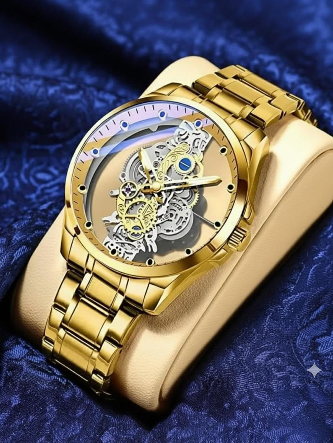 Image of Fanish fashion Gold Skeleton Watch TRANSPARENT WATCH SERIES Analog Watch - For Men